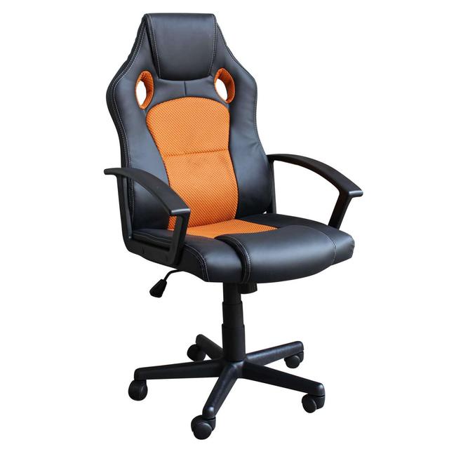 Gaming-Stuhl Boothville Brayden Studio Polsterfarbe: Schwarz/Orange on Productcaster.