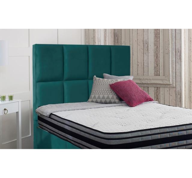 Brancy Upholstered Headboard 17 Stories Size: Single (3'), Colour: Forest Green on Productcaster.