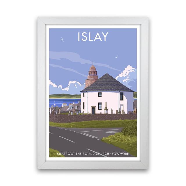 Islay Bowmore Travel Art Print By Stephen Millership A1 / Print Only Rosalind Wheeler Format: White Framed Canvas, Size: 46cm H x 34cm W x 3cm D on Productcaster.