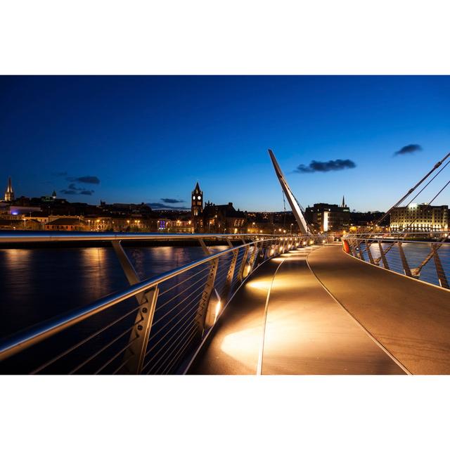 Peace Bridge in Derry by Benkrut - Wrapped Canvas Photograph Latitude Run Size: 30cm H x 46cm W on Productcaster.