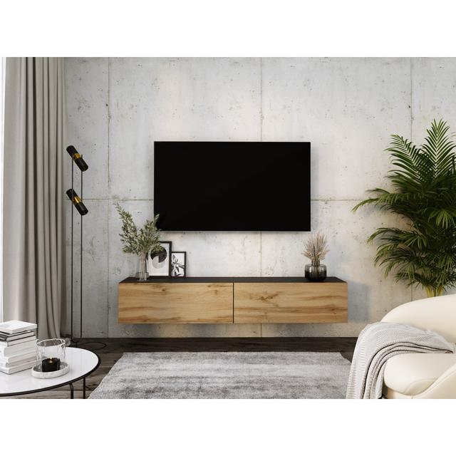 TV Stand for TVs up to 70" 3XE LIVING Colour: Black/Wotan Oak on Productcaster.