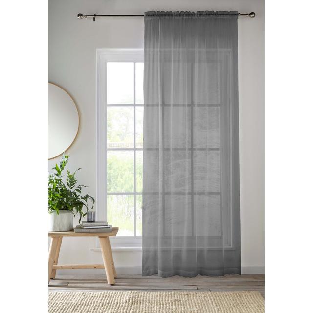 Millikin Slot Top Sheer Curtain 17 Stories Colour: Grey, Panel Size: Width 145 x Drop 183 cm on Productcaster.