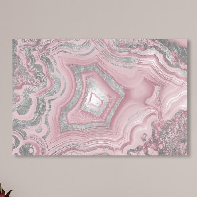 Dreaming About You Geode Blush - Wrapped Canvas Print East Urban Home Size: 61 cm H x 91.4 cm W on Productcaster.