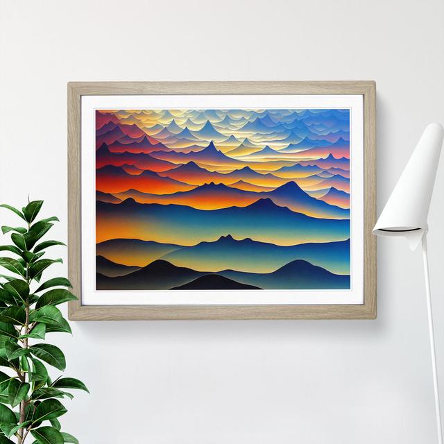 Harmonious Mountain Landscape - Picture Frame Graphic Art Alpen Home Size: 34cm H x 46cm W x 2cm D, Frame Colour: Oak on Productcaster.