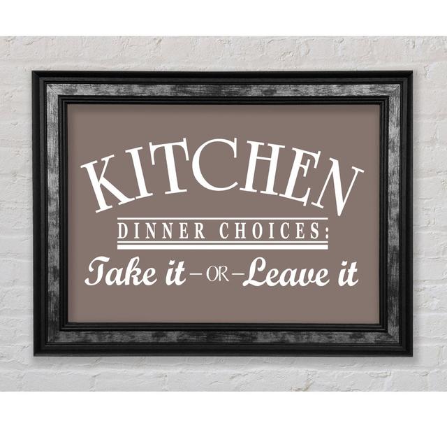 Kitchen Quote Dinner Choices - Print Bright Star Colour: Beige, Size: 21cm H x 42cm W x 8cm D on Productcaster.