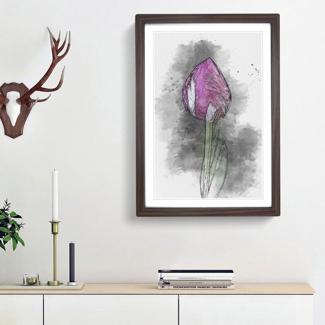 Petals of a Purple Tulip - Picture Frame Graphic Art Print East Urban Home Format: Walnut Framed, Size: 48cm H x 36cm W x 2cm D on Productcaster.