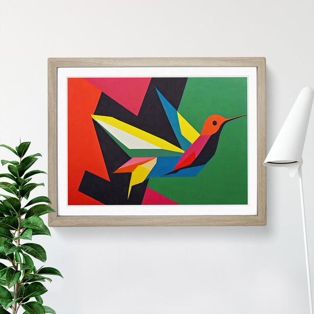 Hummingbird In Abstract Vol.1 - Single Picture Frame Print ClassicLiving Size: 34cm H x 46cm W x 2cm D, Frame Colour: Oak Framed on Productcaster.