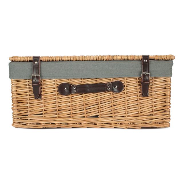 22" Wicker Hamper with Lining 17 Stories Colour: Buff/Grey on Productcaster.