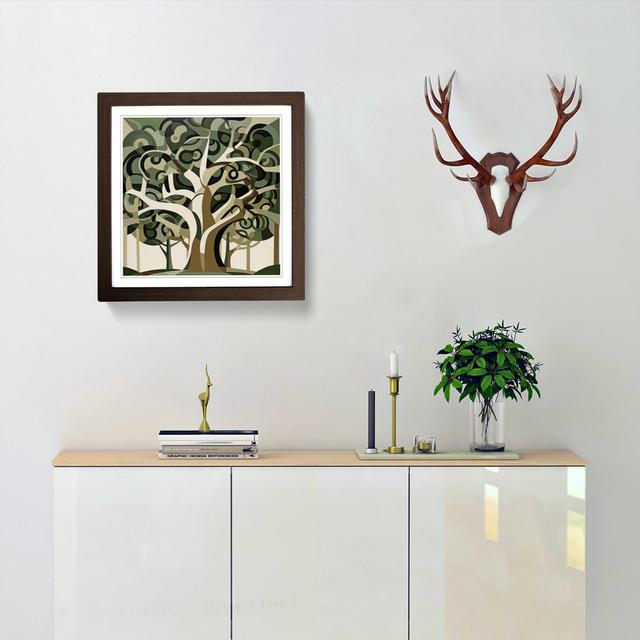 Oak Tree Constructivism No.2 - Single Picture Frame Art Prints on Wood Marlow Home Co. Format: Walnut on Productcaster.