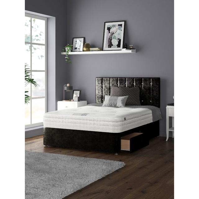 Fain Divan Bed Set Rosdorf Park Storage Type: 4 Drawers, Size: Small Double (4'), Colour: Black on Productcaster.