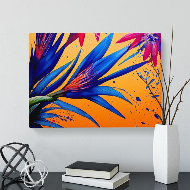 Bird Of Paradise Flower Splash Vol.3 - Wrapped Canvas Print 17 Stories Size: 35cm H x 50cm W x 3cm D on Productcaster.