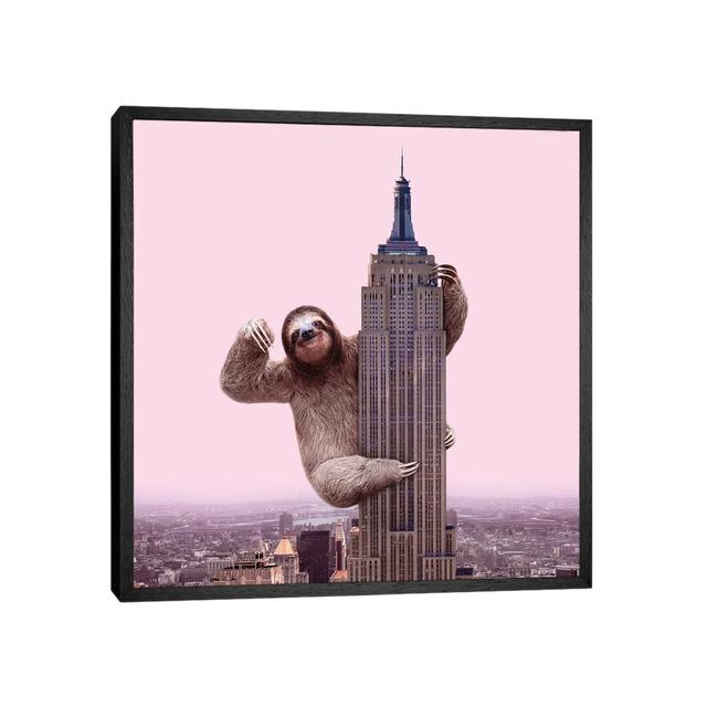 King Sloth by Paul Fuentes - Graphic Art Print on Canvas Latitude Run Frame Option: Black Framed, Size: 93.98cm H x 93.98cm W x 3.81cm D on Productcaster.