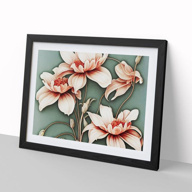 Floral Nouveau Vol.1 - Picture Frame Graphic Art Marlow Home Co. Frame Colour: Black, Size: 34cm H x 46cm W x 2cm D on Productcaster.