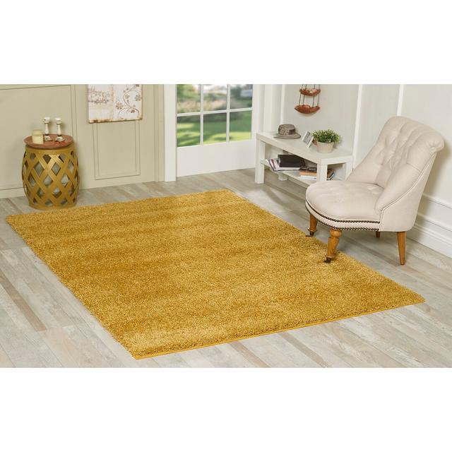 Ardee Shaggy Gold Rug 17 Stories Rug Size: Rectangle 60 x 110cm on Productcaster.