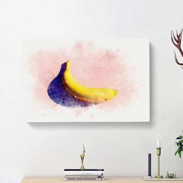 The Banana In Abstract - Wrapped Canvas Print East Urban Home Size: 40cm H x 60cm W x 3cm D on Productcaster.