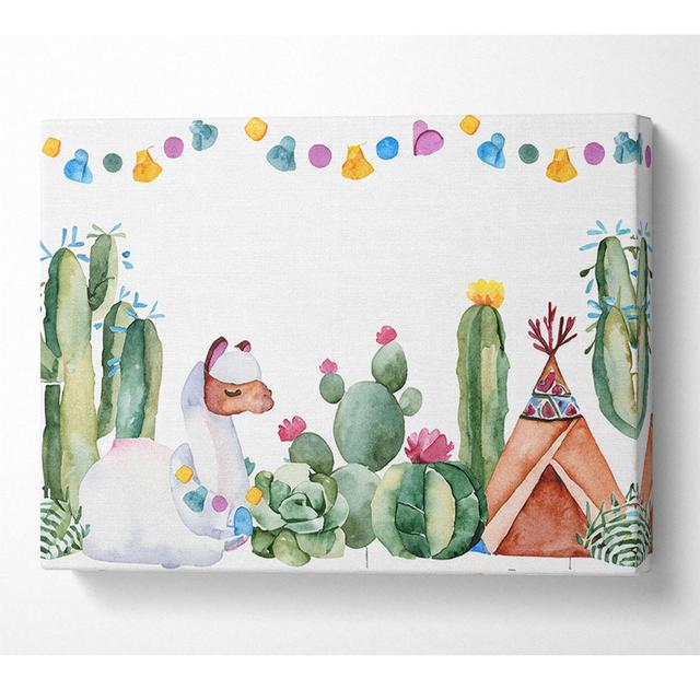 Llama Nursery Canvas Watercolour Bay Isle Home Size: 50.8cm H x 81.3cm W x 10cm D on Productcaster.