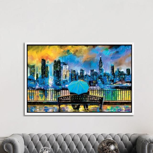 NY In Love In Color by P.D. Moreno - Print on Canvas Latitude Run Format: White Framed, Size: 101.6cm H x 152.4cm W x 3.81cm D on Productcaster.