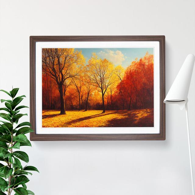 Sensational Autumn Forest - Picture Frame Painting Alpen Home Frame Colour: Walnut , Size: 46cm H x 64cm W x 2cm D on Productcaster.