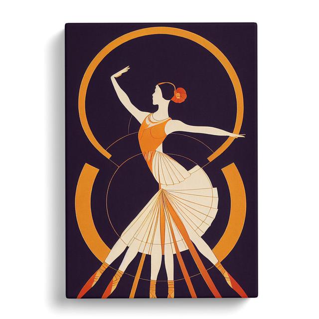 Art Deco Ballerina - Wrapped Canvas Graphic Art Fairmont Park Size: 50cm H x 35cm W x 3cm D on Productcaster.