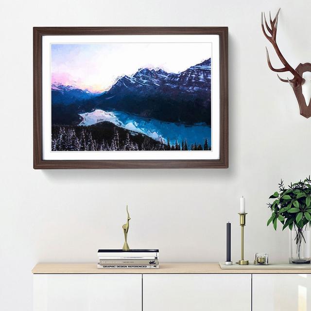 Peyto Lake in Alberta Canada - Picture Frame Graphic Art Print East Urban Home Frame Option: Walnut Framed, Size: 62cm H x 87cm W x 2cm D on Productcaster.