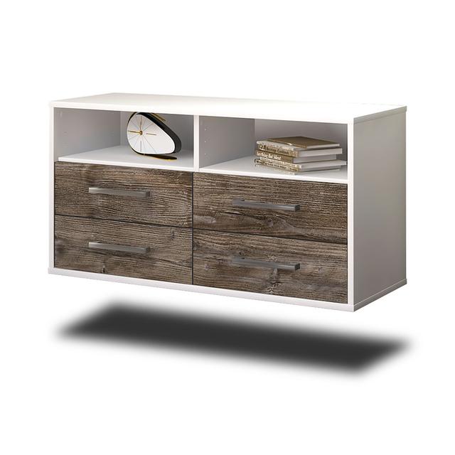 Beloni TV stand, color: driftwood/anthracite, flying/metal handles, size: 92 x 49 x 35cm Brayden Studio Colour: Driftwood/White on Productcaster.