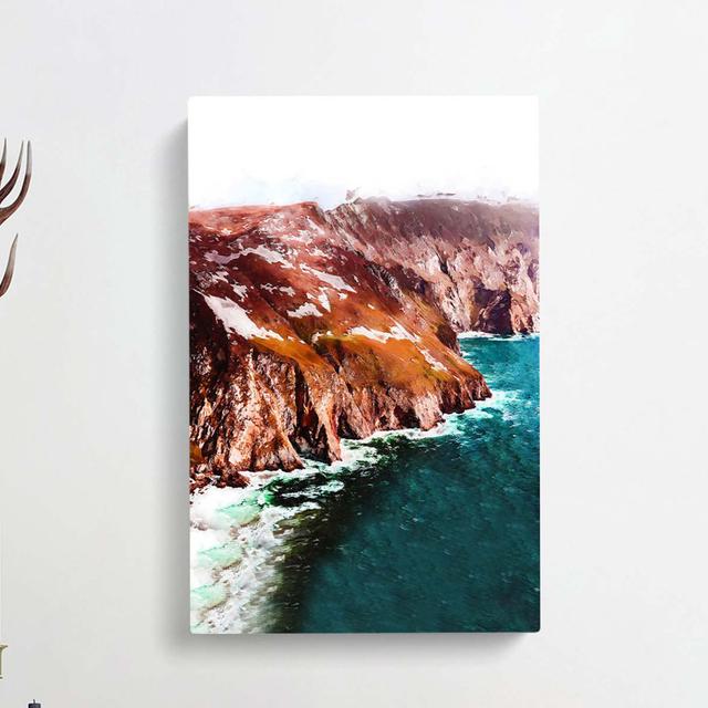 Slieve League Mountain In Ireland - Wrapped Canvas Painting East Urban Home Size: 91cm H x 60cm W x 3cm D on Productcaster.