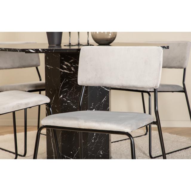 Deangleo 4 - Person Dining Set Ebern Designs Colour (Chair): Ivory/Black on Productcaster.