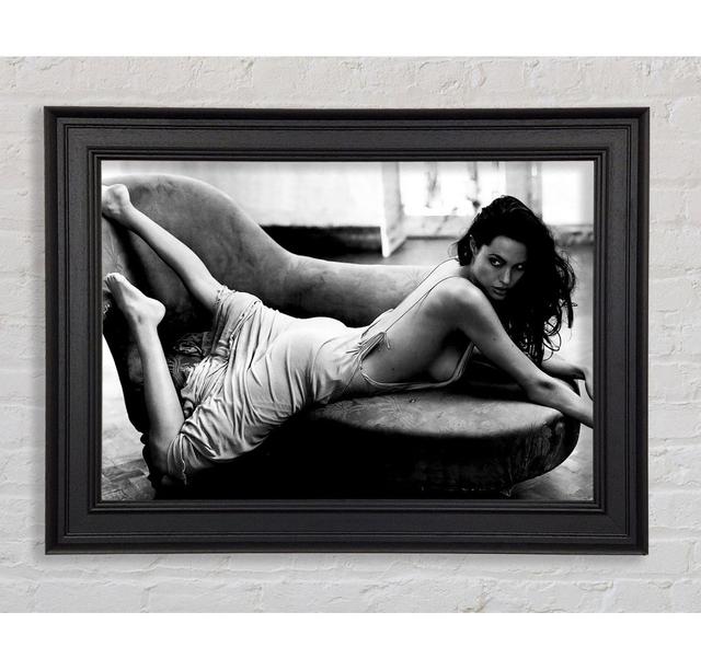 Angelina Jolie Sofa B N W - Single Picture Frame Art Prints Canora Grey Size: 84.1cm H x 142.2cm W x 8cm D on Productcaster.