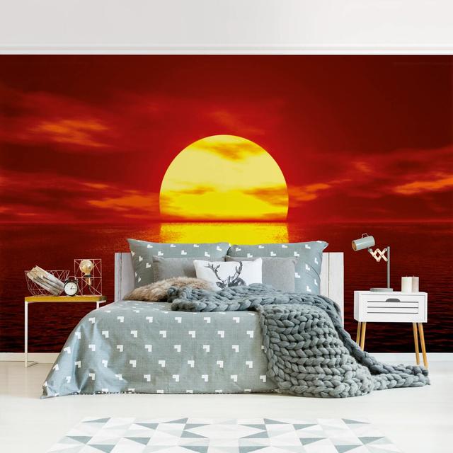 Fantastic Sunset 1.9m x 2.88m Textured Matte Peel & Stick Wall Mural East Urban Home Size: 2.55m x 3.84 on Productcaster.