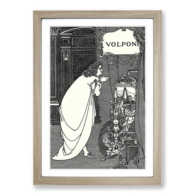 Volpone Adoring His Teasures by Aubrey Beardsley - Picture Frame Painting East Urban Home Size: 48cm H x 36cm W x 2cm D, Frame Option: Oak on Productcaster.