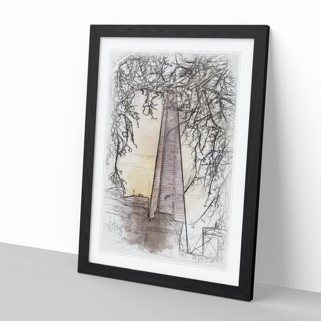 The Shard in London Vol.2 - Picture Frame Graphic Art East Urban Home Size: 90cm H x 65cm W x 2cm D, Frame Option: Black Framed on Productcaster.