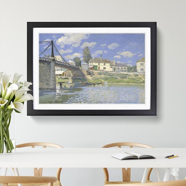 Bridge at Villeneuve-La-Garenne by Alfred Sisley - Picture Frame Painting East Urban Home Frame Option: Black, Size: 48cm H x 65cm W x 2cm D on Productcaster.