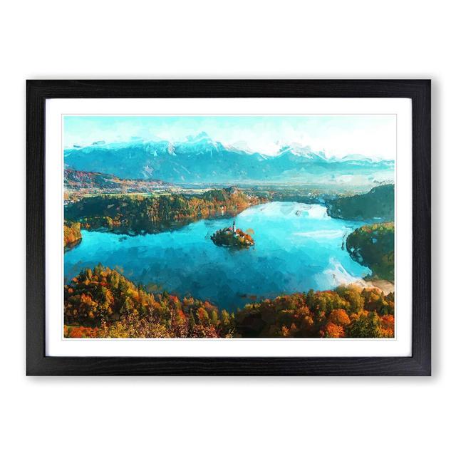 Lake Bled in Slovenia in Abstract - Picture Frame Graphic Art Print East Urban Home Size: 40cm H x 60cm W x 2cm D, Frame Option: Black on Productcaster.