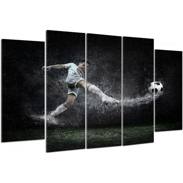 5-tlg. Leinwandbild-Set Player on the Wet Turf Feeby Größe: 100cm H x 200cm B on Productcaster.