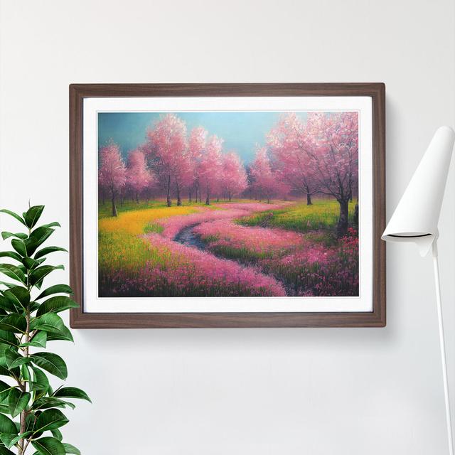 Brilliant Spring Forest - Picture Frame Graphic Art Marlow Home Co. Size: 25cm H x 34cm W x 2cm D, Frame Colour: Walnut Framed on Productcaster.