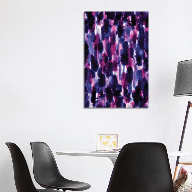 Downpour Purple by Jacqueline Maldonado - Wrapped Canvas Print Metro Lane Size: 101.6cm H x 66.04cm W x 3.81cm D on Productcaster.