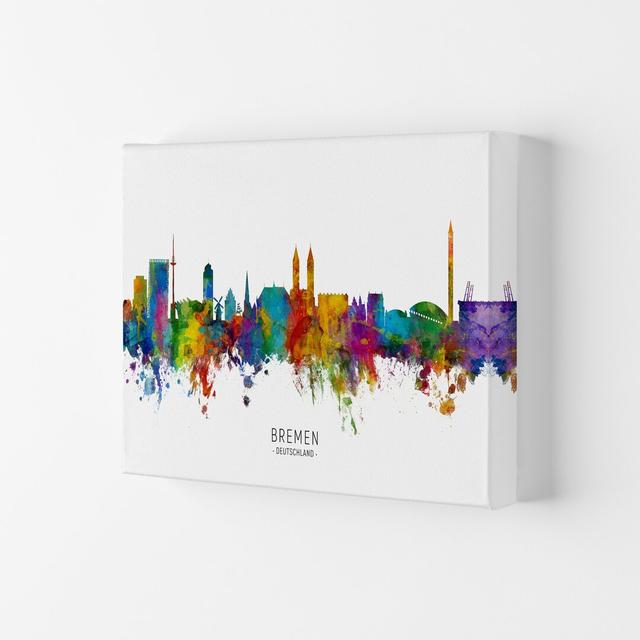 Bremen Deutschland Skyline by Michael Tompsett - Print Latitude Run Size: 42cm H x 59.4cm W x 4cm D, Format: Wrapped Canvas on Productcaster.