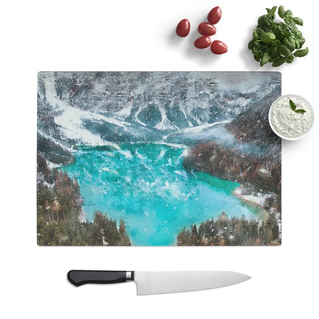 Mountain in Braies Italy Painting Chopping Board East Urban Home Size: 0.4cm H x 28.5cm W x 39cm L on Productcaster.