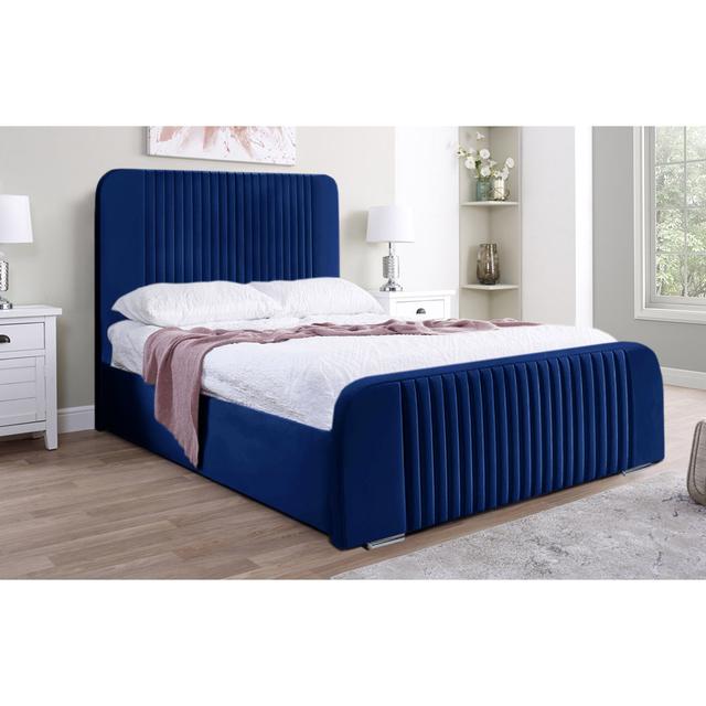 Veronica Bed Brayden Studio Size: Kingsize (5'), Colour: Marine on Productcaster.