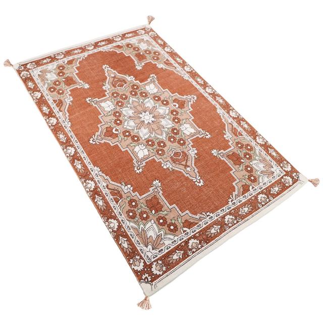 Babs Oriental Hand Woven 100cm X 150cm Orange/Beige Area Rug Latitude Vive on Productcaster.