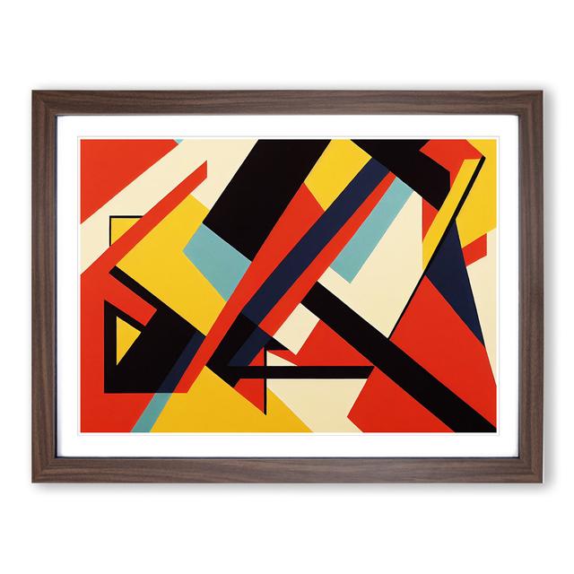 Bauhaus Vol.4 Abstract - Picture Frame Graphic Art Metro Lane Size: 34cm H x 46cm W x 2cm D, Frame Colour: Walnut on Productcaster.