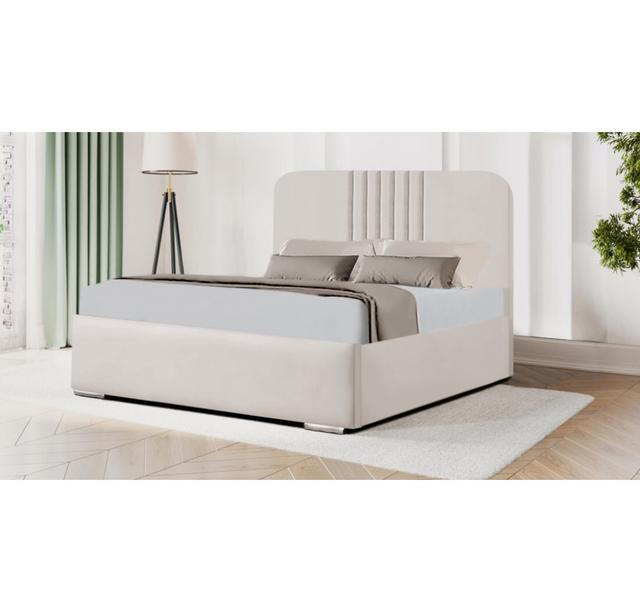 Baasit Upholstered Storage Bed Canora Grey Size: Kingsize (5'), Colour: Cream on Productcaster.