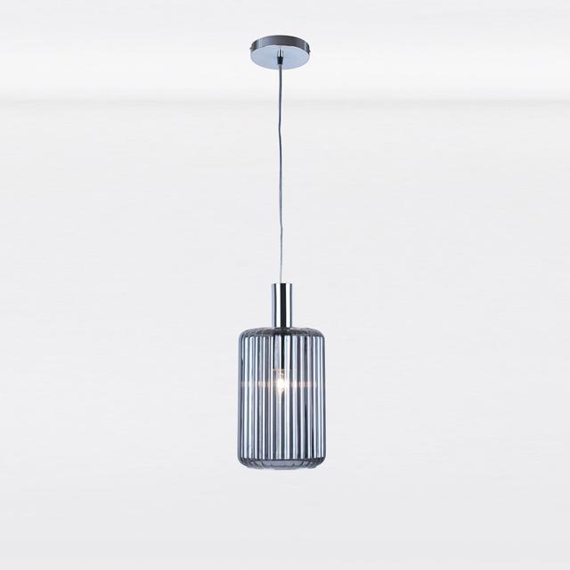 Colberg 1-Light Cylinder Pendant Mercury Row Finish: Chrome Smoked Glass on Productcaster.