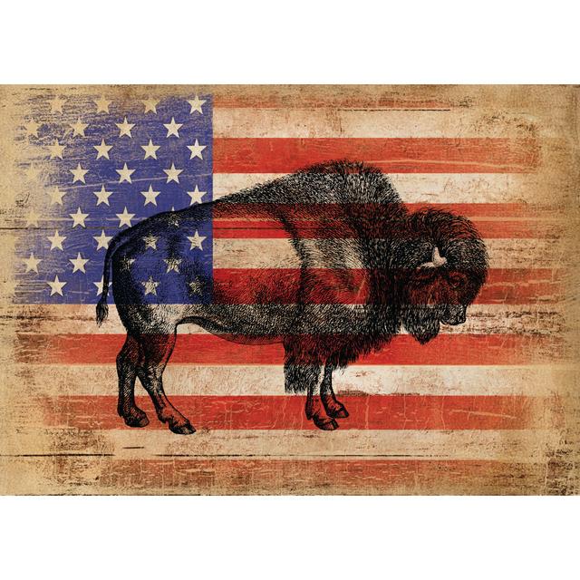 Buffalo Roam - Wrapped Canvas Graphic Art Natur Pur Size: 61cm H x 91cm W x 3.8cm D on Productcaster.