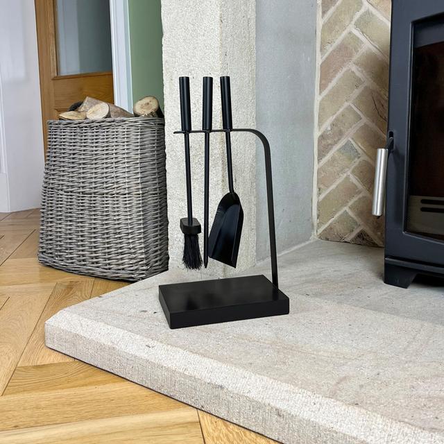 Belmont 4 Piece Steel Fireplace Tool Set JVL on Productcaster.