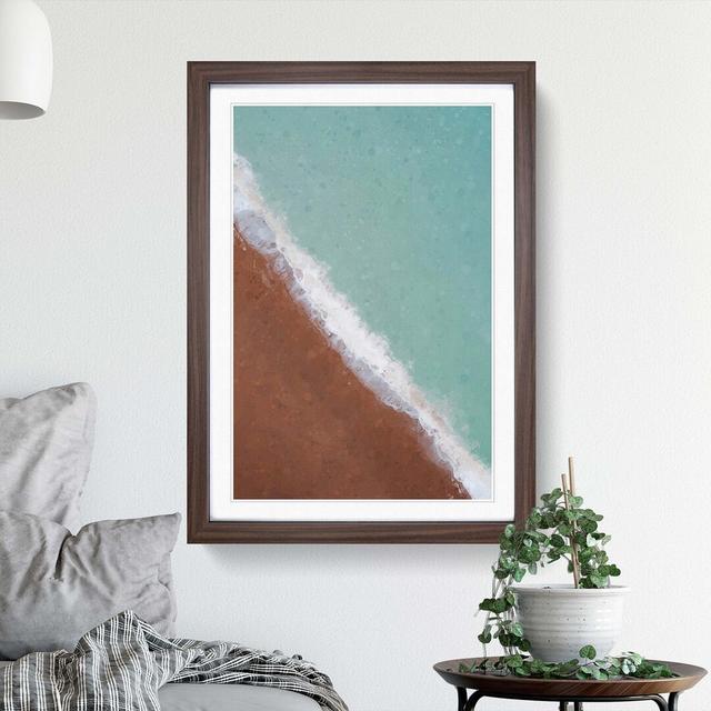 View of Brighton Beach in Abstract - Picture Frame Graphic Art Print East Urban Home Frame Option: Walnut, Size: 76cm H x 50cm W x 2cm D on Productcaster.