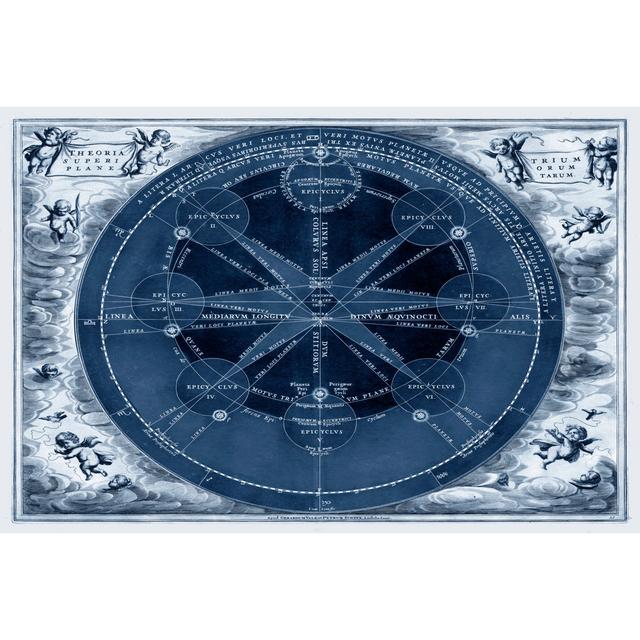 Indigo Planetary Chart by Vision Studio - Wrapped Canvas Art Prints Longshore Tides Size: 30cm H x 46cm W x 3.8cm D on Productcaster.