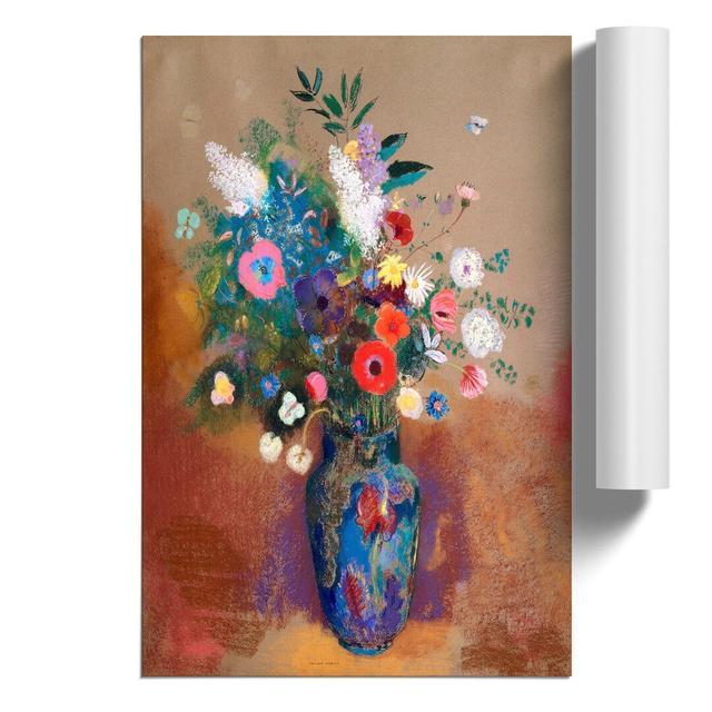 Vase of Flowers Vol.7 by Odilon Redon - Unframed Painting East Urban Home Size: 59cm H x 42cm W x 0.1cm D on Productcaster.