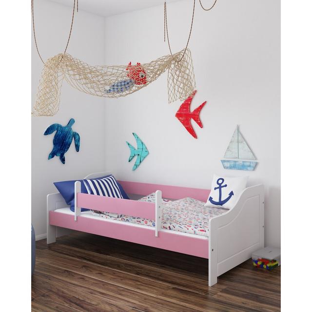 Kelley European Toddler Cabin Bed Isabelle & Max Bed Frame Colour: Pink/White, Lying surface: 80 x 160cm on Productcaster.