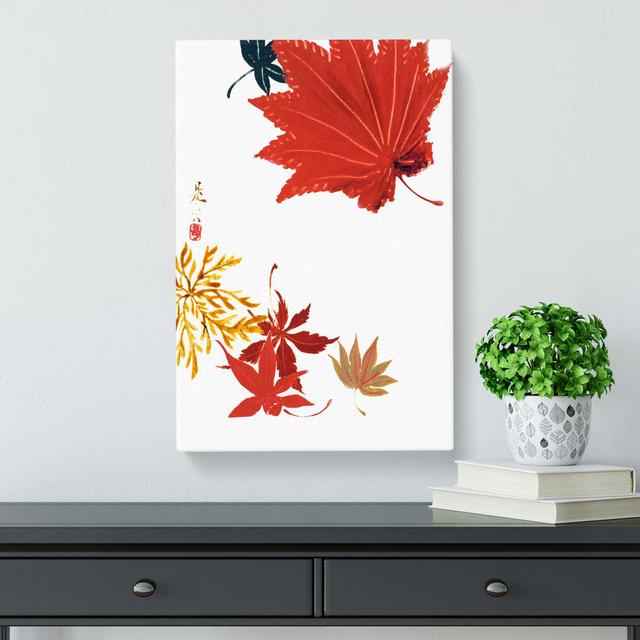 Maple Leaves by Shibata Zeshin - Wrapped Canvas Painting Print East Urban Home Size: 76cm H x 50cm W x 3cm D on Productcaster.